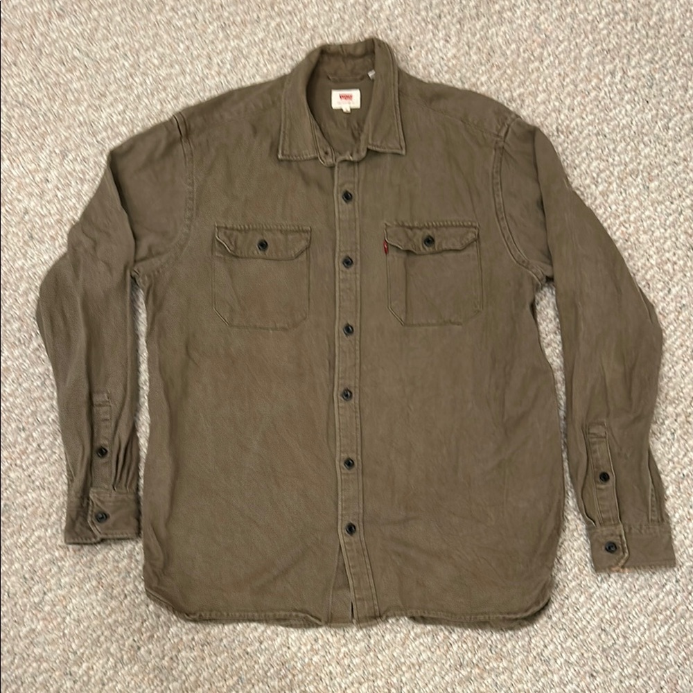 Levi's Olive Green Button-Up Shirt